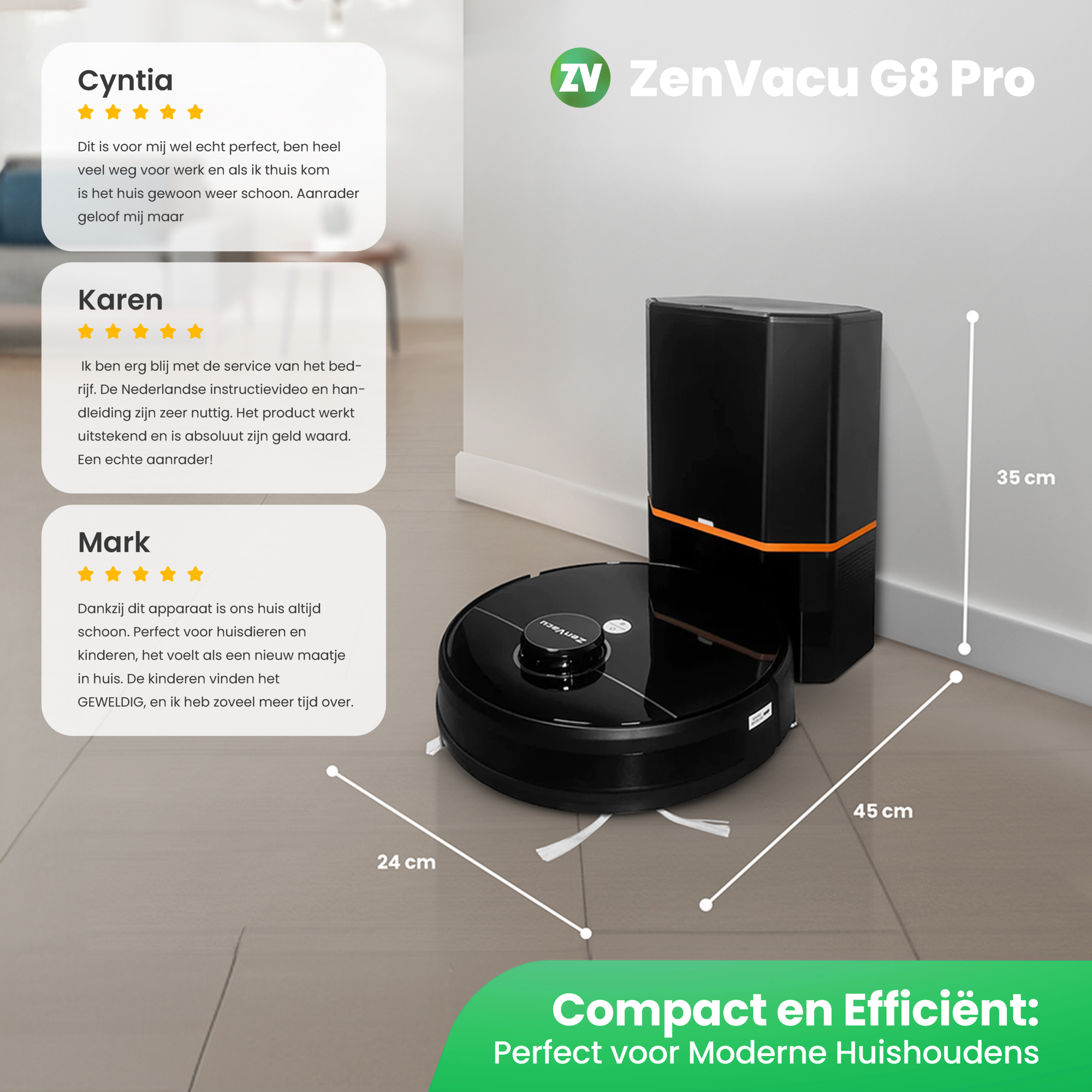 5 Sterren Reviews ZenVacu G8 Pro, Perfect voor elke soort huishouden